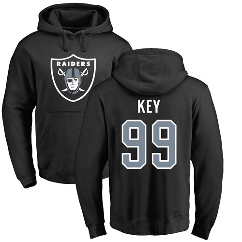 Men Oakland Raiders Black Arden Key Name and Number Logo NFL Football #99 Pullover Hoodie Sweatshirts->nfl t-shirts->Sports Accessory